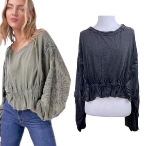 NEW Free People Throw Back Top Black XS